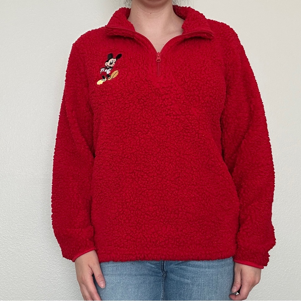 Red Sherpa Mickey sweater